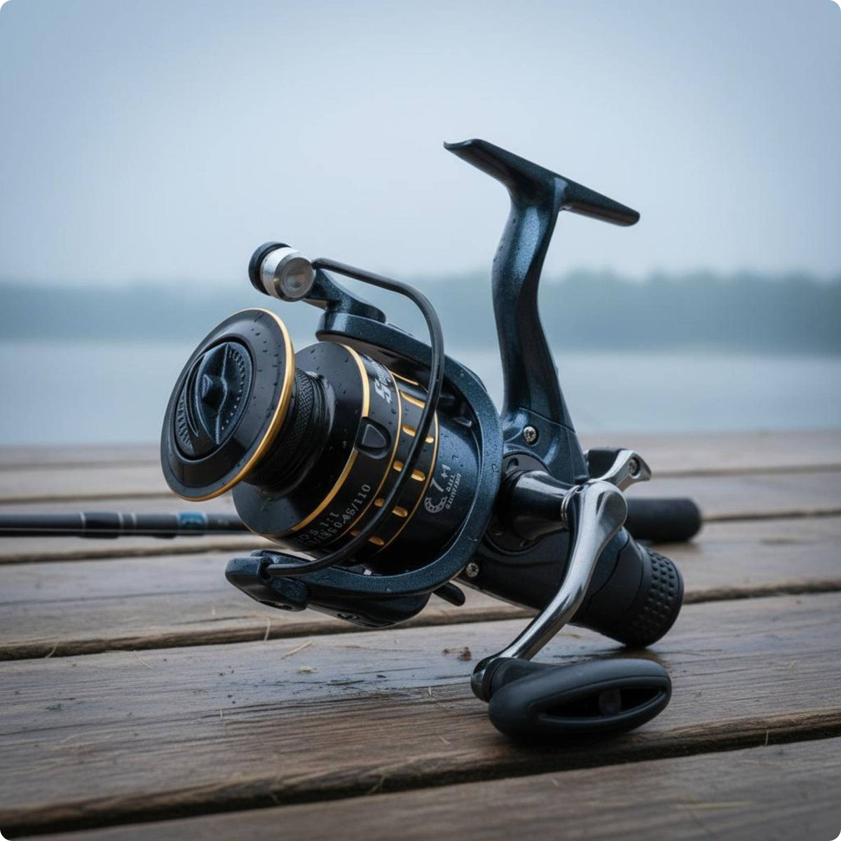 Precise Gearing System European Carp Fishing Reel Left Right Interchangeable Handle Double Drag Fishing Reel Stainless Steel Ball Bearings Fluid Line Release