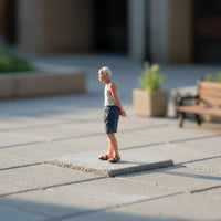Sand Table Character Model Realistic Intricate 1/64 Scale Old Man Figurine
