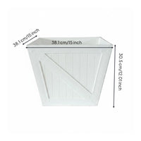 Square Faux Wood Planter Large Size Square Plastic Flower Pot Rustic Design