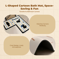 L-Shaped Diatom Mud Bath Mat Non-Slip Quick-Dry Rug