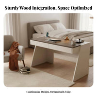 Desk with Integrated Drawers Minimalist Design Desk with Drawers Ample Storage Space Multi-Functional for Professionals, Bedroom
