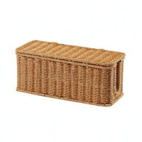 Rattan-Cord-Hider Box Desktop Lidded Cable Box Decorative Handwoven Cord Hider