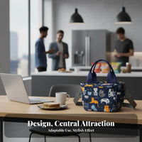 Water-Resistant Insulated Lunch Tote Waterproof Exterior Thermal Bag Detachable Shoulder Strap Food container Large Capacity for Office Workers, Commuters, School, trips, outdoor dinings, Potluck Parties