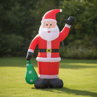 Inflatable Santa with Sack Outdoor Inflated Santa Yard Decoration Standing Tall for Storefront, Party Entrance