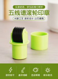 Mini Music Staff Roller Stamp Pen for Piano and Guitar Learning