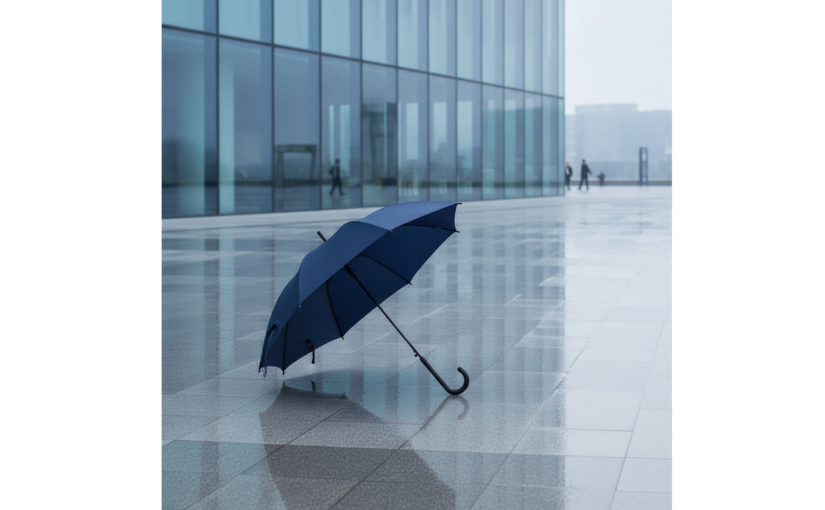Waterproof Umbrella with J-Handle Water-Repellent Umbrella with J Handle Classic Windproof for Commuters