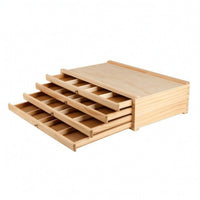 Wood Art Storage Box Compartmented Art Supply Drawer Box Sturdy for Craft Room