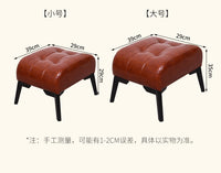 欧式皮凳子客厅茶几坐墩家用沙发凳轻奢软包换鞋凳小板凳美墩子凳 大号乳白色