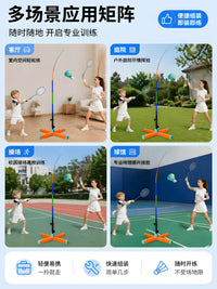 Badminton Solo Trainer with Glow-in-the-Dark Feature (Night 9 Balls)