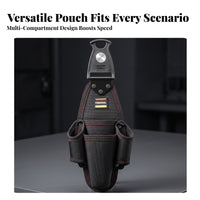 Rigid-Exterior Waist Tool Pouch With | 1680D Nylon, Reinforced Structured Body, Belt Tool Pouch with Pockets, for worksite