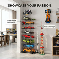 Clear Acrylic Display Case for Figures, Stackable Box for Desk, Dustproof Showcase for Collectibles and Models