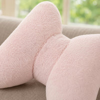 Bow Pillow Fuzzy Bow Cushion Pink for Bed