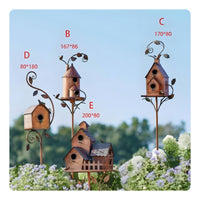 Metal Birdhouse Feeder Decorative Metal Bird Feeder Stake Easy to Display
