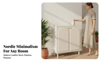 Modern Minimalist aesthetic Entryway Divider Cabinet Multi-Functional Design Freestanding Divider storage shelf Glass Panel Accent Room Partition Privacy Screen for Apartment Dwellers, Homeowners, Adults, Hallway, Bedroom, Study, Office