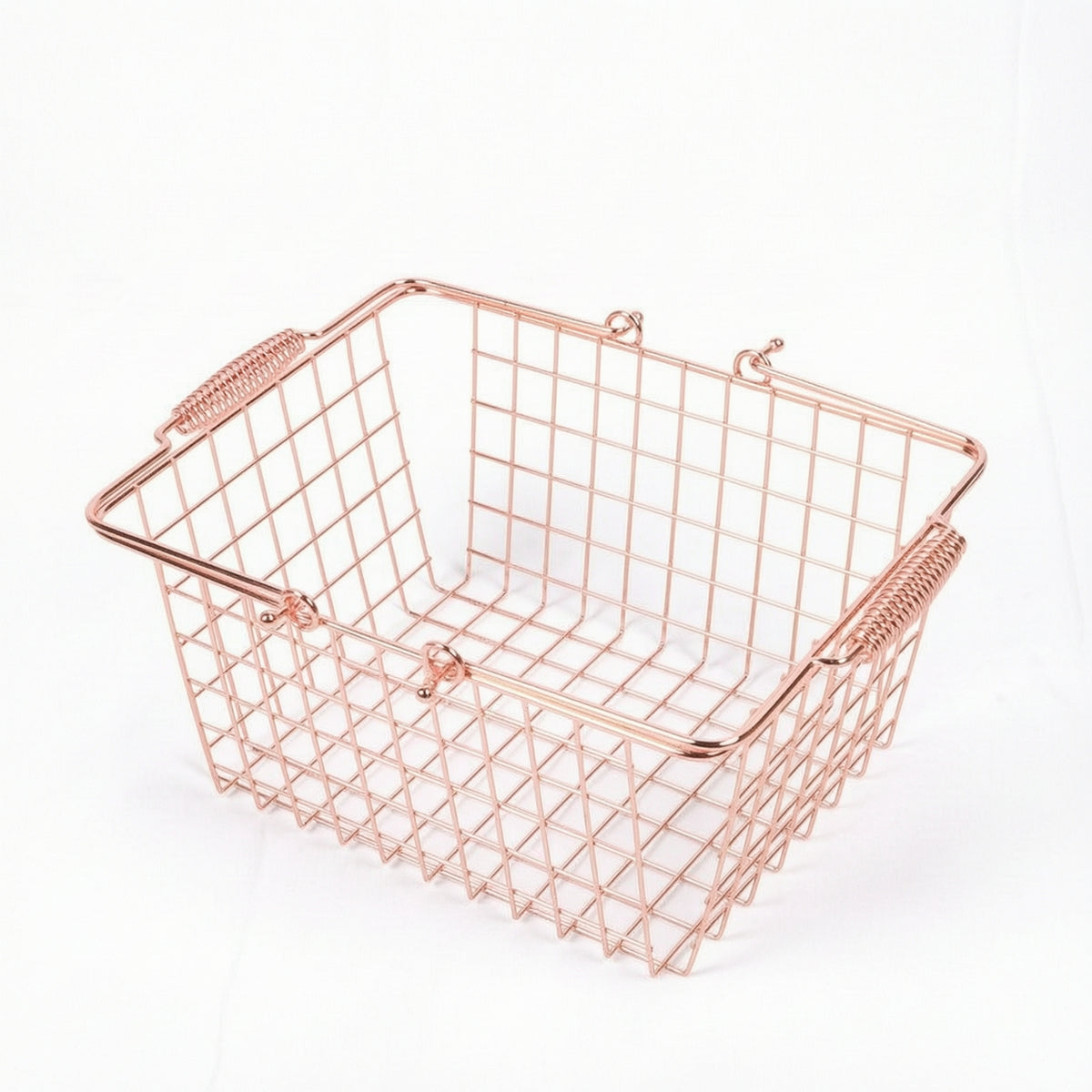 Wire-Grid Shopping Basket Sturdy Carbon Steel Basket Lightweight