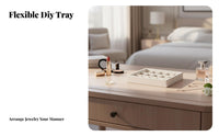 Stackable Jewelry Tray Set Soft Velvet-Lined Compartment Insert