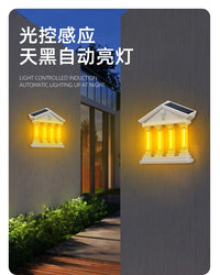 跨境太阳能人体感应壁灯欧式小房子钨丝照明灯庭院led装饰小夜灯