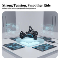 12 Speed Bike Groupset Fluid Shifting Rear Derailleur and Gear Selector Kit 12 Speed Derailleur Kit 13T Large Pulley Wheel