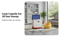 Wheeled Bin with hinged lid Lid Large Capacity Toy Chest Dustproof for Living Room