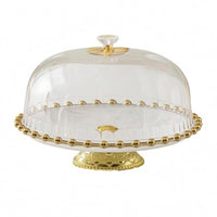 Transparent Dome Cake Stand Round Domed Dessert Display High Clearness Serving Platter for Afternoon Tea
