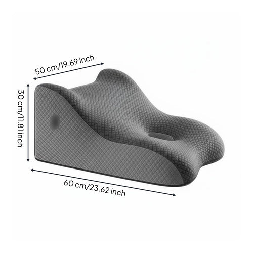 Contoured Back Support Cushion Versatile Ergonomic Bed Wedge Elevated Sleeping Pillow for Lounging