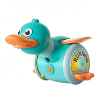 USB Rechargeable Crawling-Assist Toy Rolling Wheels Rotating Duck Toy Motion-Driven Early-Childhood Item Cartoon Style for Toddlers, Infants, Floor Play