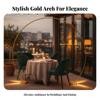 Gold Wedding Arch Frame Golden Finish Circular Wedding Backdrop Stand Metal Circle Backdrop Stand Easy Assembly for Weddings