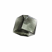 Geometric Glass Vase, Concave Cube, Hydroponic Flower Arrangement Decor