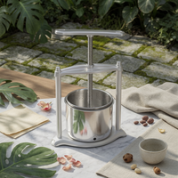 Grape Press with Stainless Steel Barrel Hand-Operated Manual Juice Maker Compact