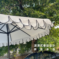 法式庭院伞铝合金8骨太阳伞双层波浪海边抗风集市露营户外大伞