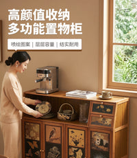Kitchen Sideboard Storage Cabinet for Living Room Floor Standing Vintage Style Coffee Tea Cabinet