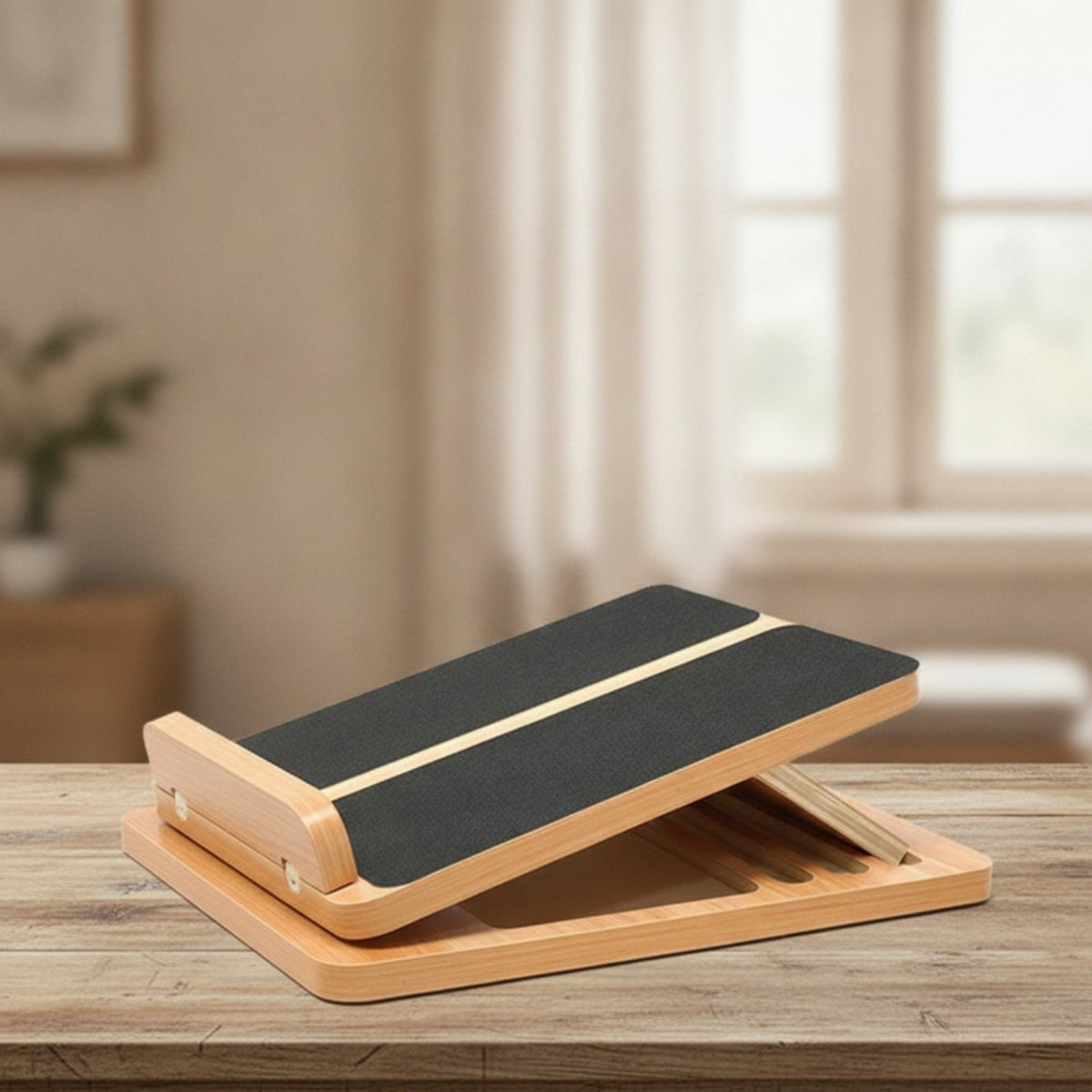 Slant Board with Adjustable Incline Non Slip Wooden Slant Board Stable Calf Stretcher for Rehabilitation Patients, Physical  , Home Gym