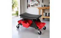 Detailing Stool Comfortable Automotive Stool with Storage Drawers Stable Creeper Seat with Trays for Mechanics