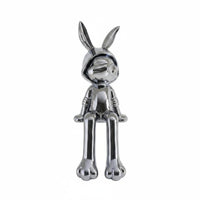 Rabbit Statue Modern Luxe Design Resin Rabbit Figurine Glossy Finish
