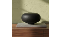 Black Wooden Vase Vintage Inspired Table Centerpiece Handmade for Living Room