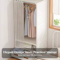 Covered Clothing Rack particleproof Cover Portable Closet Easy Assembly for Students