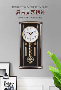 金钟宝报时挂钟客厅摇摆时钟家用现代简约静音石英钟创意复古钟表