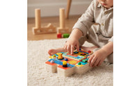 Interactive Robot Busy Board Educational Wooden Robot Toy Educational Busy Board with Switches Handheld for Toddlers, Preschoolers, Airplane, Classroom
