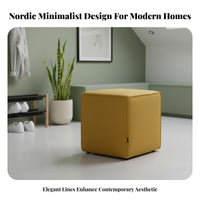 Upholstered Cube Ottoman interlocking Design Footrest adaptable Use for Living Room