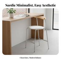 Retro Design Wishbone Back High Seat Minimalist Aesthetic Bar Stool With Footrest Counter Chair Long-Lasting Construction for Cafe Owners, Homeowners, Interior Designers, Restaurant, Kitchen, Reception Area