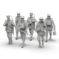 1/72二战英军士兵1/64白模1/35小摆件微缩素体微型兵人3D打印模型