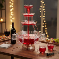 5-Cup Fountain Easy to Clean Party Wine Fountain Clear Design for Banquet