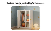 Includes Hanging Rod Cartoon creature Wardrobe Playful Aesthetic standalonestanding Wardrobe Compartmentalized Organization Clothes Organizer Easy Assembly for Children, Toddlers, Parents, Nursery, Playroom, Closet