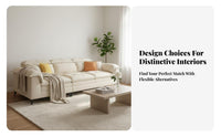 Chaise Sectional with Adjustable Headrests French Cream and design Living Room Furniture Small Space accommodating right-angled Couch for Homeowners, Lounge Area