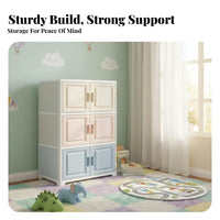 4-Tier Cabinet with Doors Space-Saving Household Storage Large Capacity