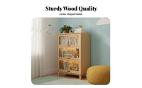 dustproofbrisproof dustproofsign Multi-Tier Shelf with Transparent Doors Floor-Standing Multi-Tier Cabinet with Doors bookshelf for Book Lovers, Homeowners, Collectors, Living Room, Study, Bedroom