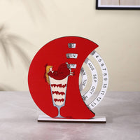Rotary Enduring Desk Calendar Decorative Ornament Wooden Enduring Calendar Manual Rolling Date Display for Students, Kids