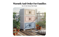 4-Tier Cabinet with Doors Space-Saving Household Storage Large Capacity