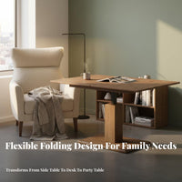 Adjustable Height Rolling Table Movable with casters Household Furniture Space-Saving Foldable surface for Living Room, Bedroom
