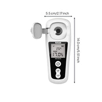 Digital Brix Refractometer, high-accuracy sweetness meter, fruit sweetness tester, portable handheld, automatic temperature compensation, suitable for watermelon, fruits, oranges, beverages, food, and laboratory use.